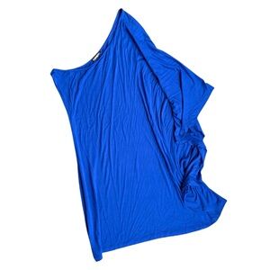 Express Blue One Shoulder Draped Mini Dress